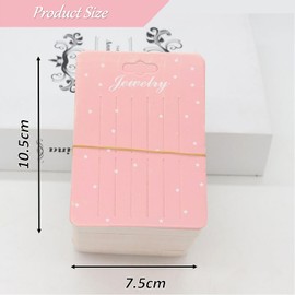 200Packs Pink Hair Bow Holder Cards Rectangular Hair Clip Display Cards Hair Claw Clip Jewelry Display Holder for Hair Clips Accessories Display and Organizing 7.5 * 10.5cm