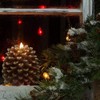Eldnacele LED Pine Cone Candles Moving Wick, Battery Operated Flameless