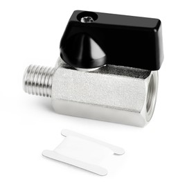 GASHER 1PC 1/8 Inch Mini Brass Ball Valve Shut Off Switch, 1/8 Inch Male x Female NPT Thread Pipe Fitting