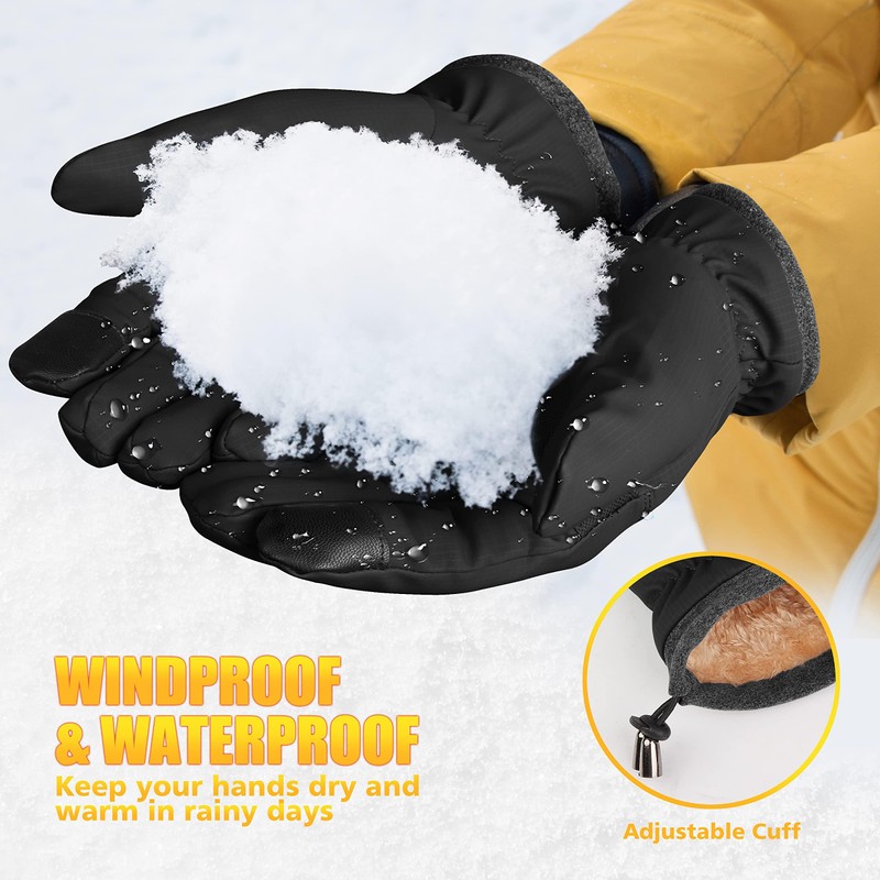ihuan Winter Gloves Waterproof Running Mens Women Touchscreen- Cycling DrivingThermal