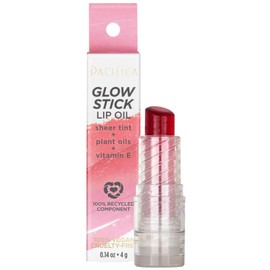 Pacifica Glow Stick Lip Oil Rosy Glow Sheer Rose Hydrating Lip Tint Balm, Moisturizing Glossy Oil for Dry Lips, Vitamin E Enriched, Non-Sticky Natural Shine, Vegan & Cruelty-Free Clean Beauty .14 oz
