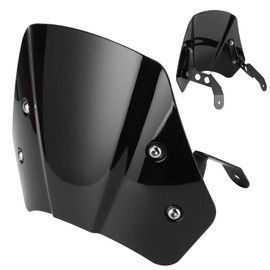 Motorcycle Windshield ,Motorcycle Wind Deflector Reduce Wind Speed Short Wind Screen Protect Against Bad Weather with Street Style for Modified Motorcycle(black)