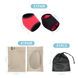 TYGFRT 1 Pair Of Women'S Support Straps, 1 Pair Of Heel Socks, 1 Storage Bag, Arch Support Foot Pad, Men'S Arch Support Foot Pad, Arch Correction Pad