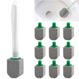 Bimsstein Toilettenreiniger, 10 Stück WC Cleaning Block mit 1 Griff, Reinigungsstein für WC, Badezimmer, Küche & Schwimmbäder, hartnäckige Flecken, Kalk & Urinstein