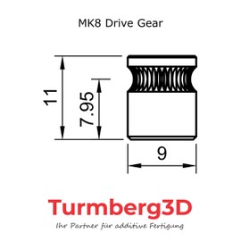Turmberg3D - MK8 Drive Gear Extruder Feed Wheel Gear Pulley