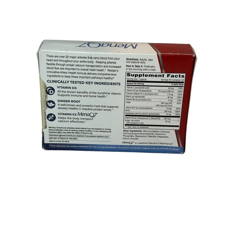 Weider Artery Health with Vitamin K2, with Ginger Root Extract