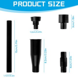 8 Piece Black Pond Pump Nozzle Kit for Garden Fountains and Aquariums