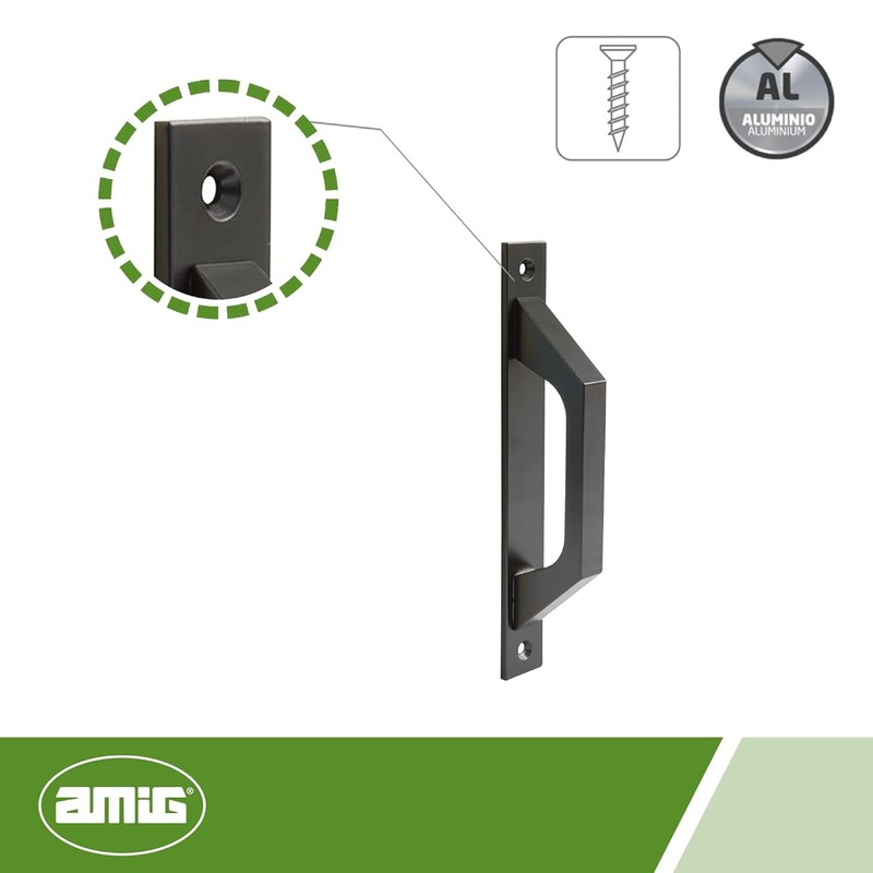 Amig - Black Alumnium Straight Line Door Handle for Sliding