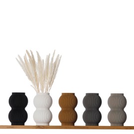 3D Vase Danna Decorative Vase L 30 cm Floor Vase Vase Pampas Grass Dried Flowers (White)