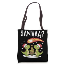 Dinosaur Lover Merry Xmas Christmas Day T-rex Santa Claus Tote Bag