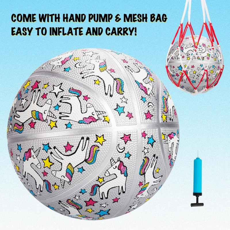 INPODAK Basketball Size 5, Kids Basketball for Outdoor Indoor, Pink