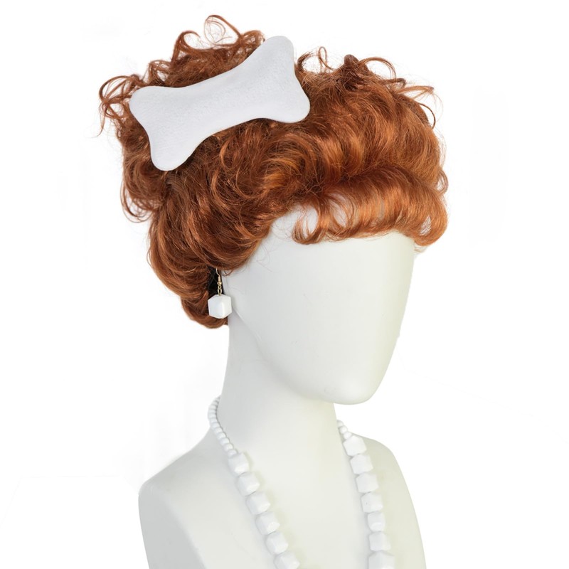 Orange Curly Wig for Women Orange Housewife Cosplay Wigs with