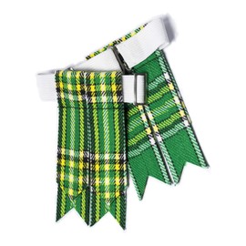 UMAM Kilt Flashes for Men with Heavy Buckle Adjusters, Plain & Tartan Kilt Sock Flashes., Irish Green 007flbu, One size fits all