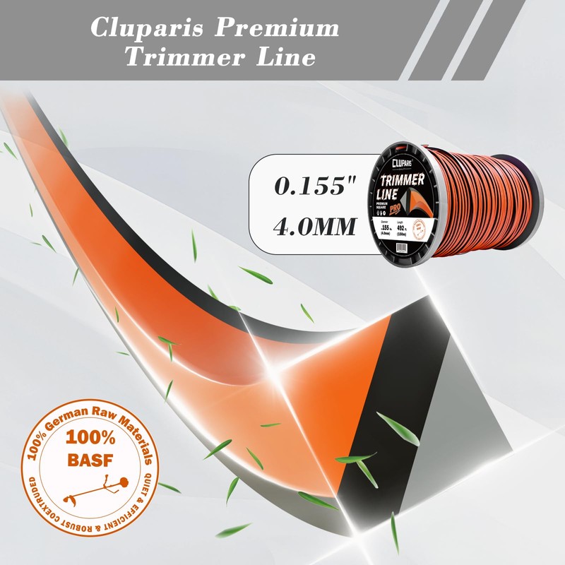 Cluparis 5-Pound Super Heavy Duty Trimmer Line .155-Inch-by-492-ft Square Pro