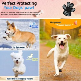 24pcs（6 Sets） Anti-Slip Dog Paw Protectors for Senior Dogs，Strong Grip Paw Stickers for Hardwood Floors – Essential Comfort & Safety Gear (Black, XS)