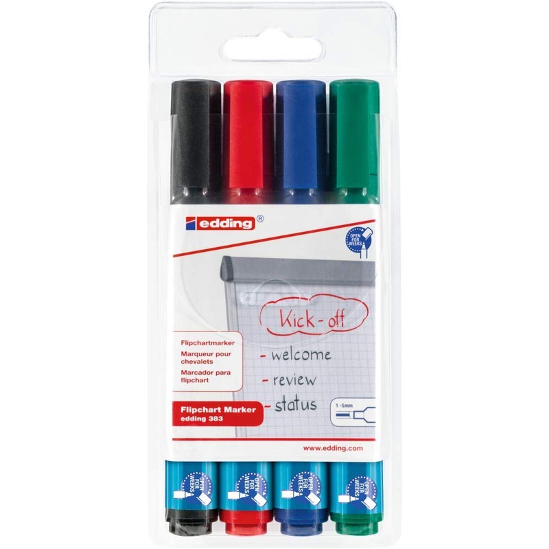 edding 383 Flipchart Marker Chisel Tip Pack of 4 -