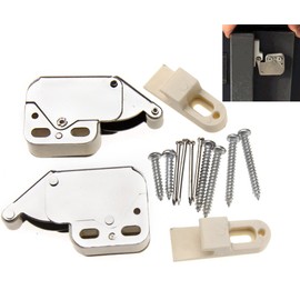 2pcs Push to Open Touch Release Lock Spring Loaded Mini Tip Latch Cupboard Door