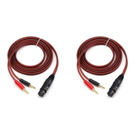 2X XLR to Banana Speaker Cable,XLR 3 Pin Female to Dual Banana Plugs Audio Cable, Gold-Plated 4mm Plug to XLR3 Pro HiFi
