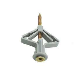 50Pcs Plasterboard Wall Plugs & Screws, 8mm Expansion Tube Plastic Anchors Aircraft Type Wall Fixing