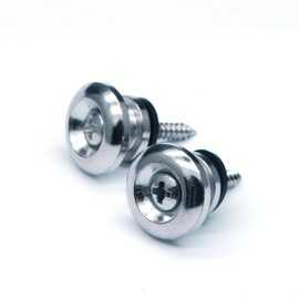 Harpfeas - 2 cierres de metal para correa de guitarra, botones de bloqueo de correa de guitarra estilo hongo, cierres de correa de guitarra eléctrica para guitarra, bajo, ukelele (cromo)