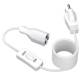 STARELO Extension Cord with Switch 3-Prong Indoor White Extension Cord,1625W 18AWG Extension Cord,Control Switch ON/Off 13A 125V NEMA 5-15R Grounded Plug Receptacle.（15FT White）