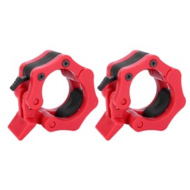 2Pcs Plastic Safe Lock Collars Clip Buckle Weightlifting Barbell Dumbbell Fast Locking Clamp Buckle 50mm Inner Diameterred