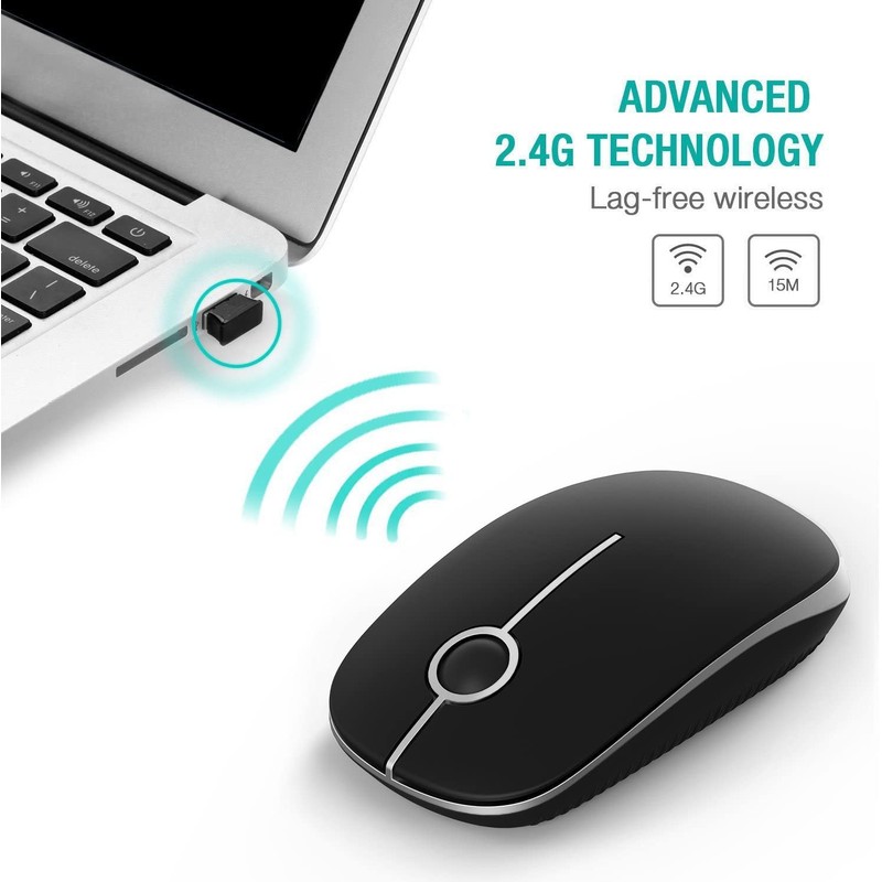 Wireless Mouse, Vssoplor 2.4G Slim Portable Computer Mice with Nano