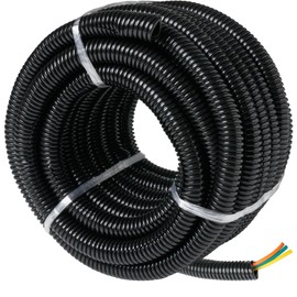 GS Power Wire Loom – 1/4 Inch x 100 Ft Split Cable Sleeves for Industrial Electrical Wires – High Temperature Cable Conduit