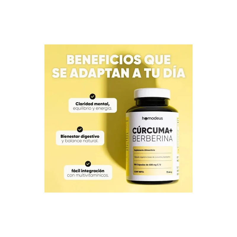 Cúrcuma y Berberina Homodeus: Suplemento con Cápsulas para Bienestar Articular