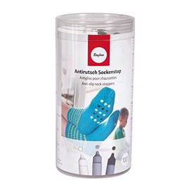 Rayher 38847000 Gommini Antiscivolo, Calzini, Set Fai da Te, Colori Nero, Bianco E Grigio, Stencil E Spatola Inclusi.