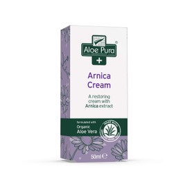 Aloe Pura, Arnica Cream with Organic Aloe Vera, Natural, Vegan, Cruelty Free, Paraben & SLS Free, Restoring, 50 ml