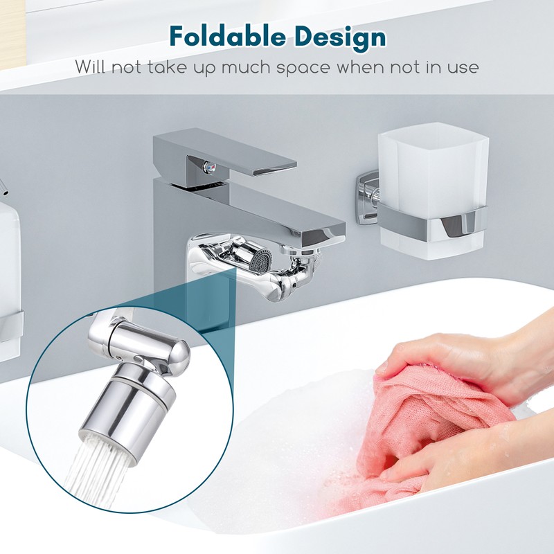 Aoresac Universal Swivel Faucet Extender 1440° Rotating Faucet Aerator with