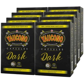 Yaucono Espresso Capsules, Dark Roast,100 Percent Coffee from Puerto Rico Compatible with Nespresso Machines, 18 Count (Pack of 8)