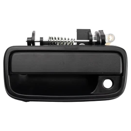 TRQ Metal Reinforced Front Left Exterior Door Handle Black Black, Textured, Plastic & Steel Driver Side Compatible with 1995-2004 Toyota Tacoma