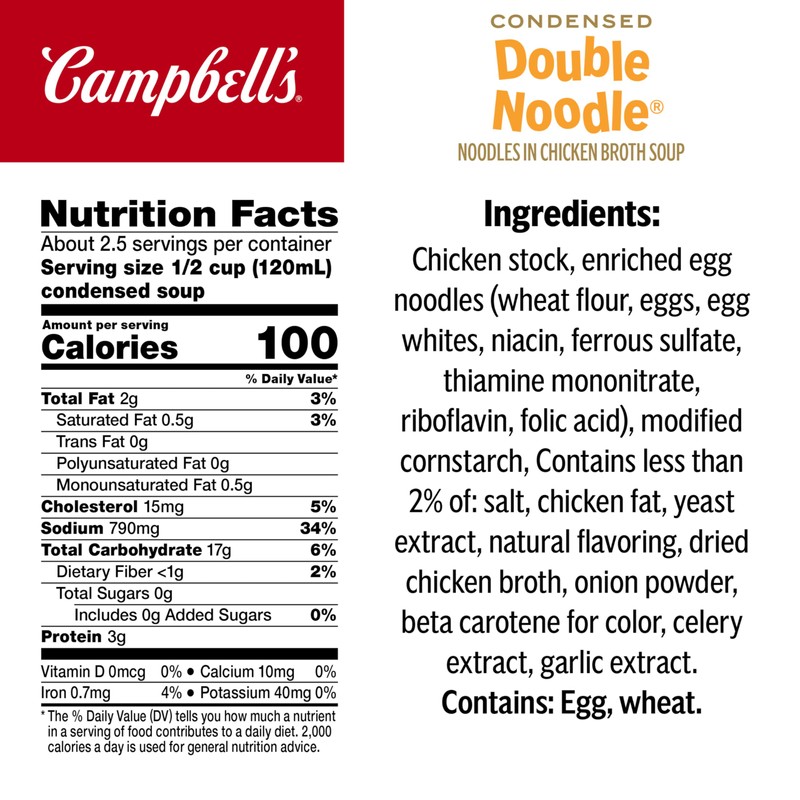 Campbell’s Condensed Kids Double Noodle Soup, 10.5 oz Can (12