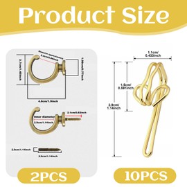2 PCS Curtain Tie Backs Hooks, C-shape Tie Back Hooks for Curtains, Vintage Bronze Curtain Cup Hooks for Living Room Kitchen Bathroom, Porch (Aperture 22mm)