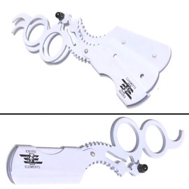 White Two Finger Insert Double Edge Straight Edge Shaving Razor Amazingly Unique Cut Throat Hair Grooming Razor Kit