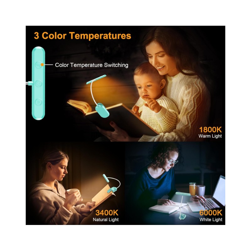 Gritin 19 LED Rechargeable Book Light for Reading in Bed