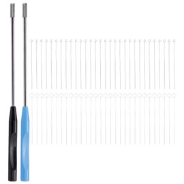 Yitexin 60 Pcs Reusable Nichrome Inoculation Loops with 2 Copper Handles, 2 Diameters Inoculating Loops, Needle Tips Inoculation Rings Rods, Microbiological Mycology Supplies for Lab (60 Pcs)