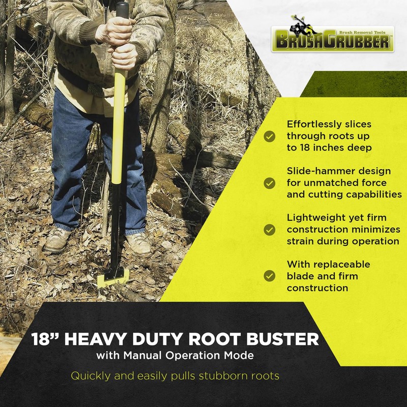 Brush Grubber 18 Inch Heavy Duty Root Buster with Manual