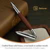 BEILUNER 318 Luxury Leather Pen, Hand-Stitched Premium Leather, Chrome-Plated Finish,