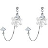 Snowflake Double Piercing Tassel Chain Drop Dangle drill Ball Bead