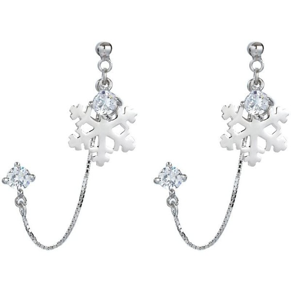 Snowflake Double Piercing Tassel Chain Drop Dangle drill Ball Bead