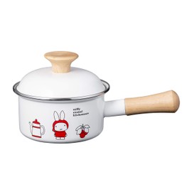 GoodPlus+ Enameled One-Handed Pot, Emil, 5.5 inches (14 cm), Miffy (Strong to Acid and Alkaline) Does Not Transfer Odors to Induction All Heat Sources, Compatible with Dick Bruna, Includes Seal Lid for Convenient Storage