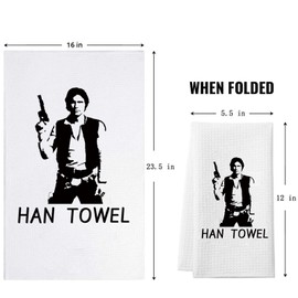 BAUNA Movie Inspired Towel Gift Han Towel Waffle Absorbent Towel Dishes Towel Tea Towel Dishcloth for Kitchen Decor Housewarming Gift (Han Towel)