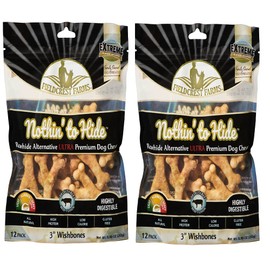 Fieldcrest Farms Nothing to Hide Natural Rawhide Alternative 3'' Wish Bones for Dogs - Digestible Rawhide Free Dog Chews Long Lasting - Bones for Small Dogs - Great for Dental Health 24 Bones