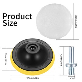 9 Pcs 4 Inch Car Polishing Pads for Drill, Wool Drill Polishing Waxing Buffing Pads, Car Buffer Polisher Kit for Car Detailing, Polishing, Sanding, Waxing, Sealing Glaze, with Drill Adapter