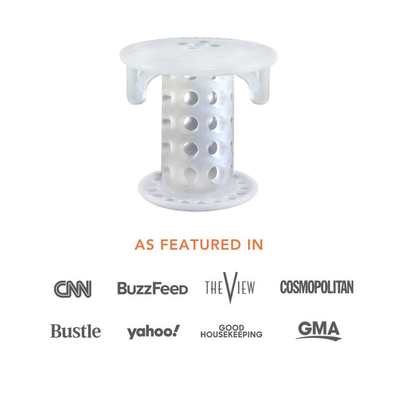SinkShroom SSCLE988 The Revolutionary Sink Drain Protector Hair Catcher/Strainer/Snare, Clear
