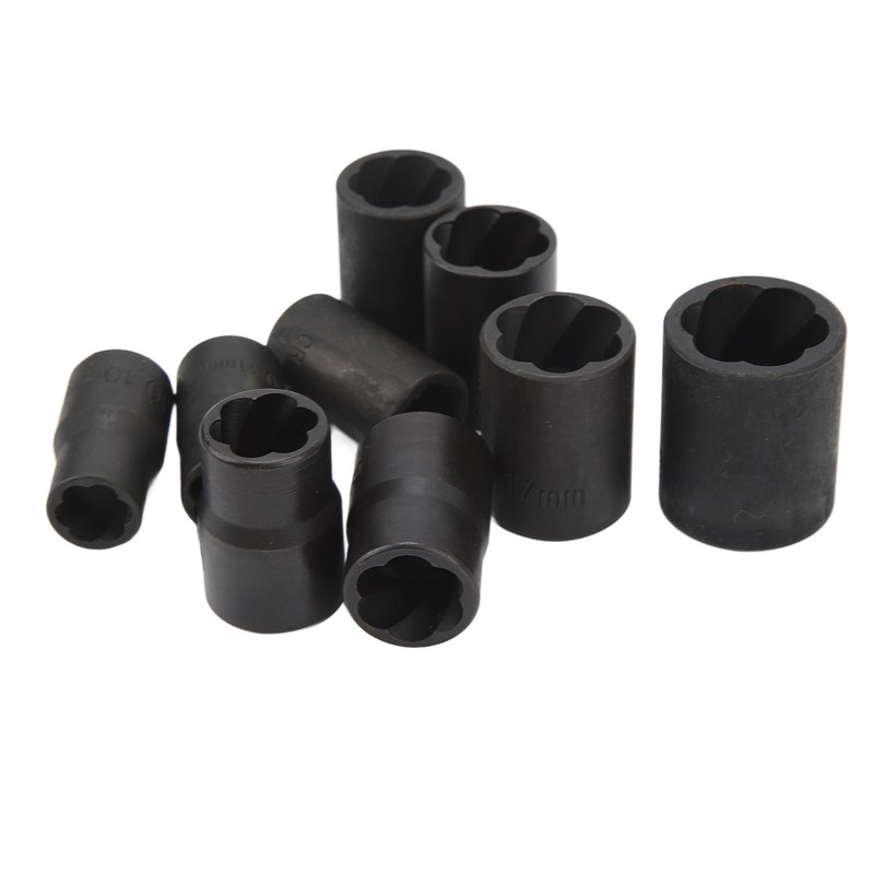 10PCS Twist Impact Socket with 8mm Straight Rod 3/8in Drive