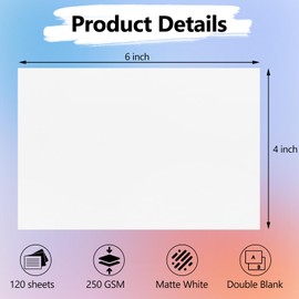 Utron 110 Sheets 4x6 Cardstock, 270 GSM Blank Postcard Paper, Matte White Printable Postcards for Making blank Index cards, Wedding Invitation cards, Thankyou Cards